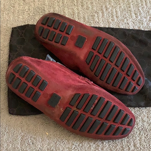 Gucci Bamboo Maroon burgundy Suede loafers - Picture 4 of 5